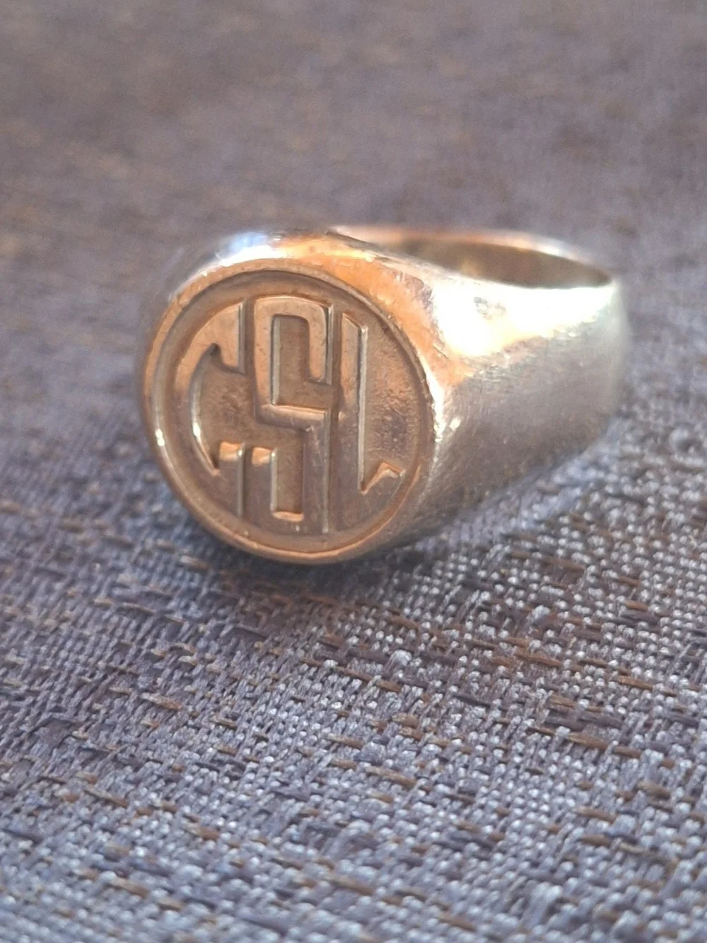 Monogram Signet Ring - Vintage Sterling Silver Men's Accessory